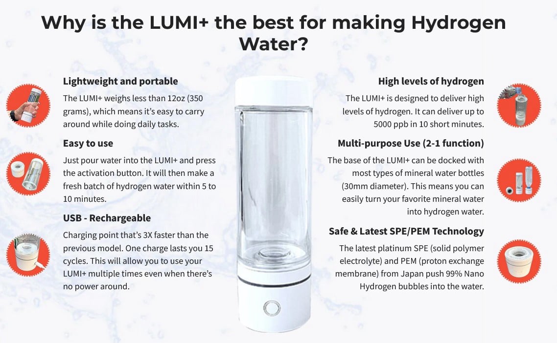 lumiplus waterbottle features
