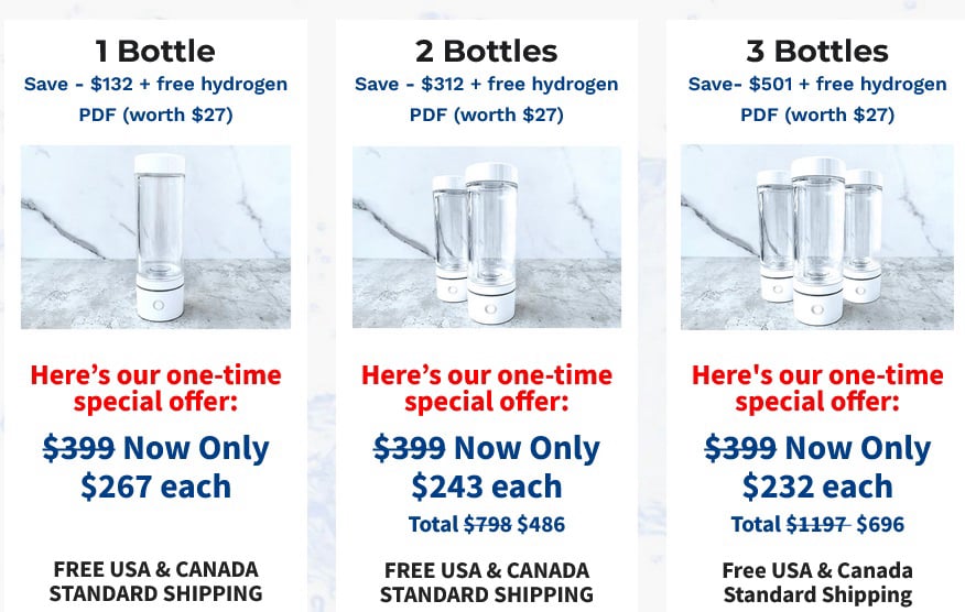 lumiplus water bottle pricing